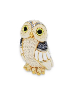 Winter Owl Ceramic Sculpture 