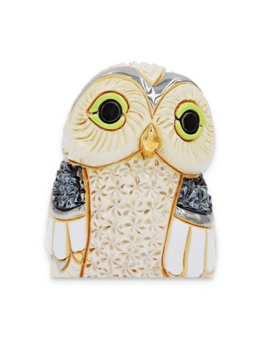 Winter Owl Ceramic Sculpture 