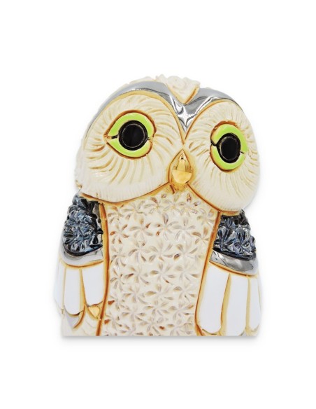 Winter Owl Ceramic Sculpture 
