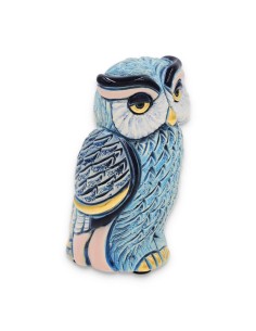 Turquoise Owl Ceramic Sculpture  2