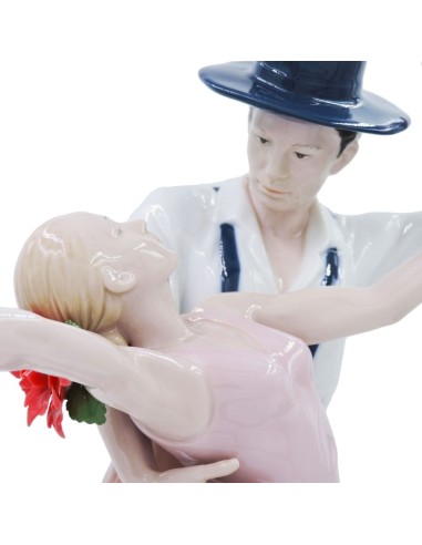 Coppia Flamenco Scultura in Finissima Porcellana 