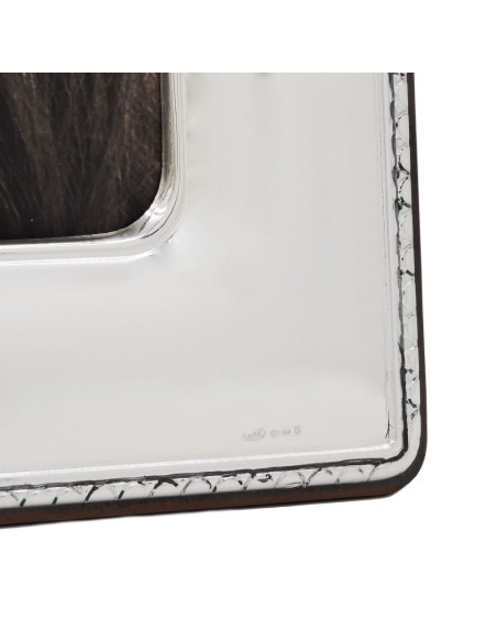 925 Sterling Silver Photo Frame 7 x 9 Marzia Mahogany Back 