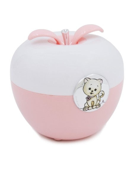 Lampada LED per Bambina Rosa con Medaglione Gattino 