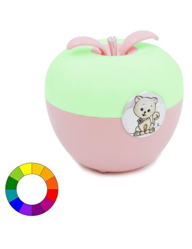 Rosa LED-Lampe für Mädchen mit Kätzchen-Medaillon