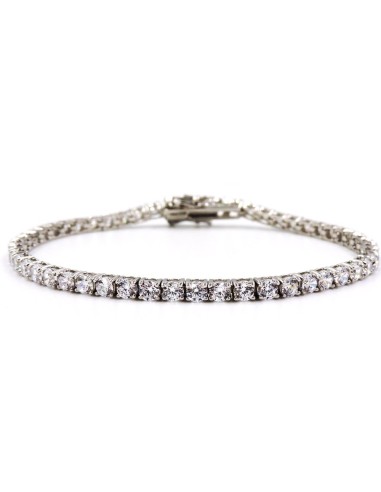Bracciale Tennis Argento 21 cm con Zirconi Bianchi