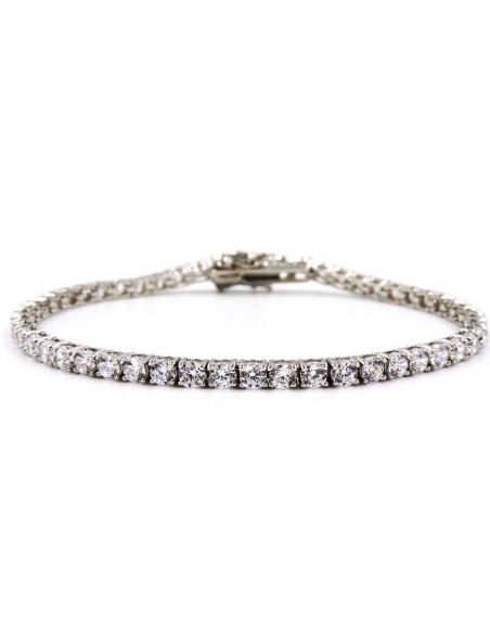Bracciale Tennis Argento 21 cm con Zirconi Bianchi