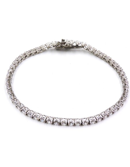 Bracciale Tennis Argento 21 cm con Zirconi Bianchi
