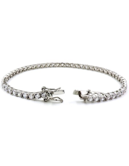 Sterling Silver Tennis Bracelet with White Zircons 8,26''