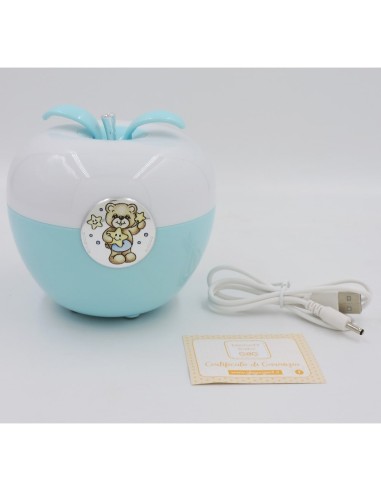 Hellblaue LED-Lampe mit Teddybär