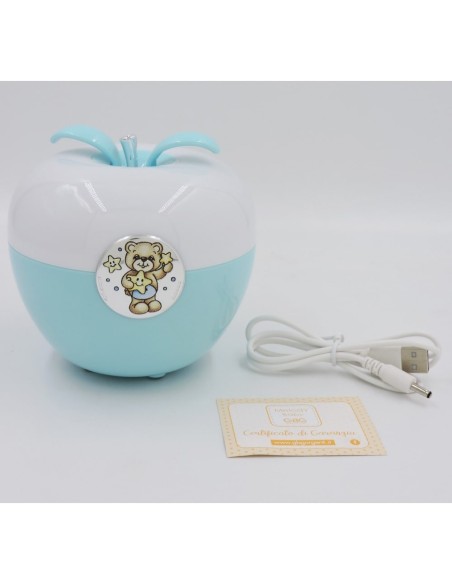 Hellblaue LED-Lampe mit Teddybär