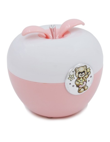 Lampada LED per Bambina Rosa con Medaglione Orsetto