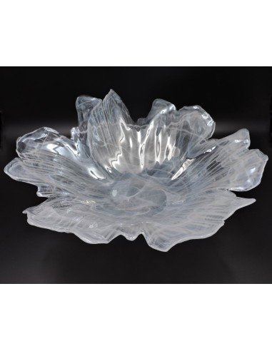 Vaso in Vetro di Murano Bianco Tide Iris Altezza cm 32