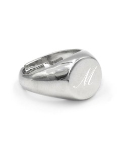 Personalisierbarer Runder Siegelring aus 925er...