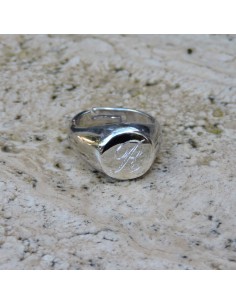 Anello Chevalier Tondo Personalizzabile in Argento 2