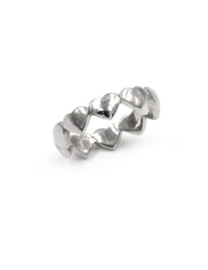 925 Sterling Silver Hearts Ring 