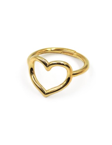 Anello Cuore in Argento Placcato Oro