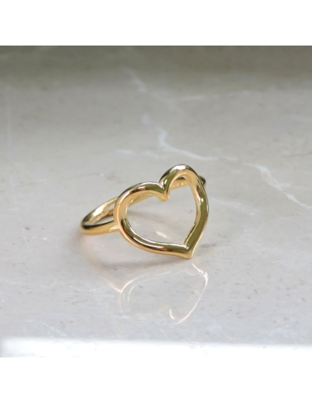 Anello Cuore in Argento Placcato Oro