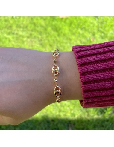 Vergoldetes Ankerkettenarmband aus 925er...