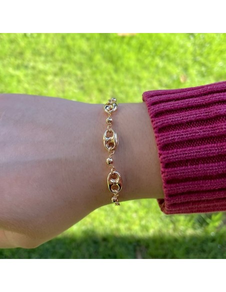 Bracciale Maglia Marinara in Argento Placcato Oro