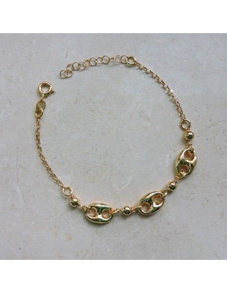 Bracciale Maglia Marinara in Argento Placcato Oro