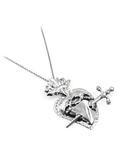 Collana Sacro Cuore Trafitto in Argento 