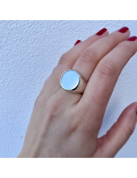 925er Sterlingsilber Ovaler Ring Anpassbare Gravur