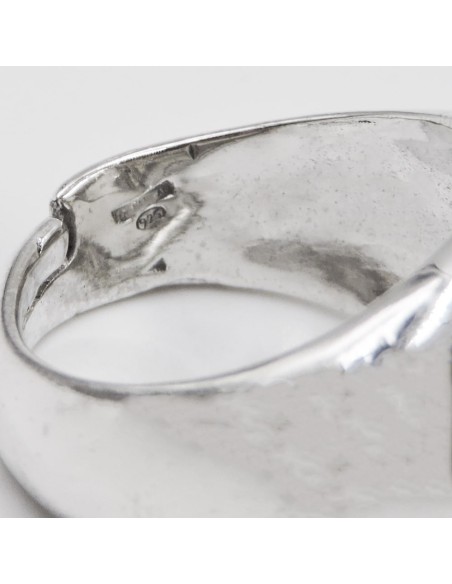 Customizable Sterling Silver Oval Shaped Chevalier Ring 