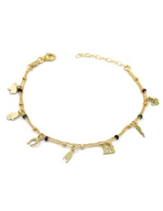 Gold Plated Sterling Silver Lucky Charms Bracelet with...