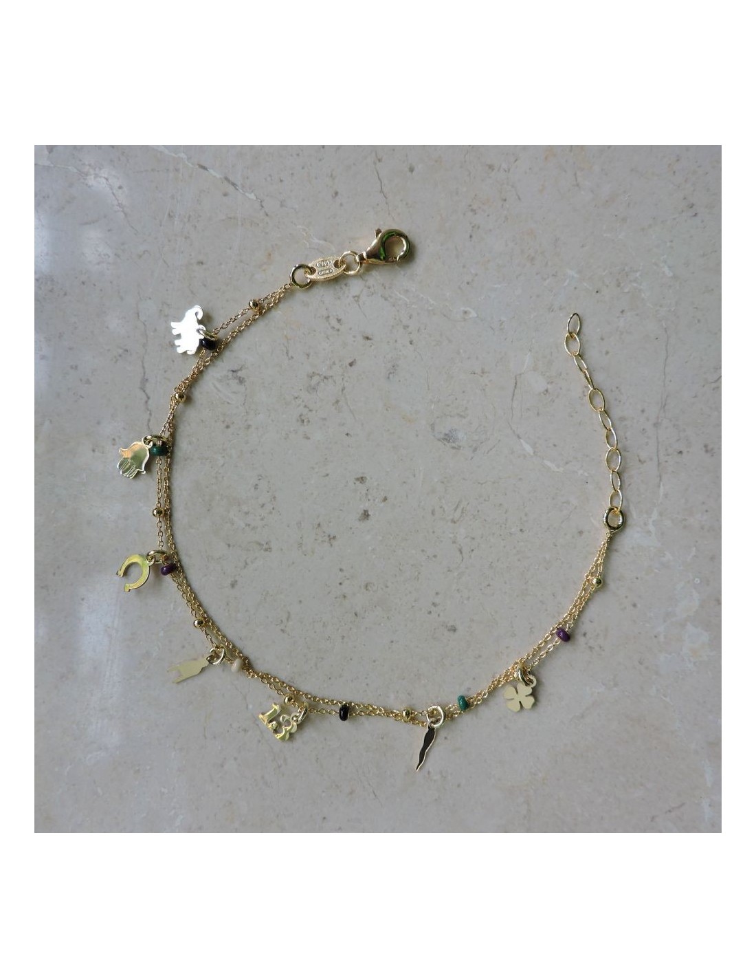 Bracciale Portafortuna Verde In Sagola Con Terminali In Argento 925‰ – Regolabile Per Neonato, Donna E Uomo