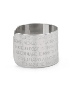 Anello Fascia in Argento 925 con Preghiera Padre Nostro