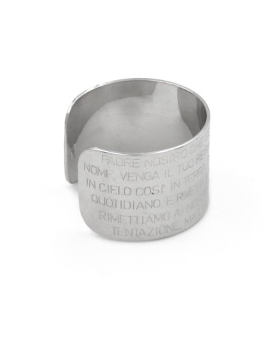 Anello Fascia in Argento 925 con Preghiera...