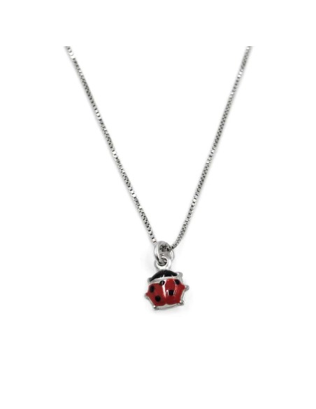 Enameled Sterling Silver Ladybug Necklace