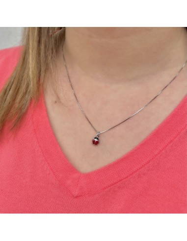 Enameled Sterling Silver Ladybug Necklace