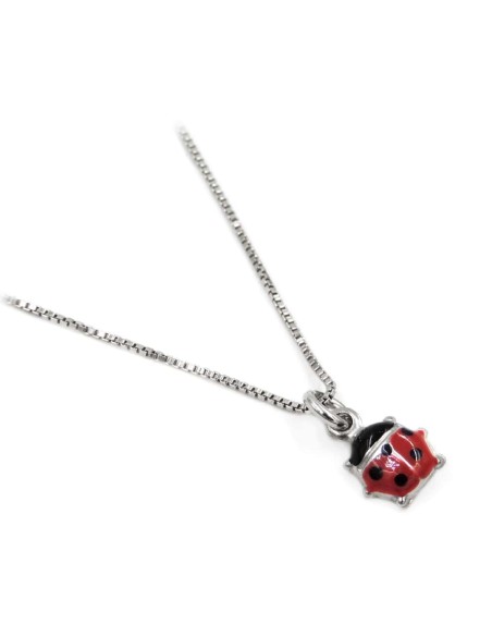 Collana con Coccinella in Argento Smaltato 