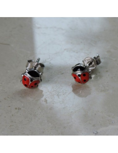 Orecchini Coccinella in Argento Smaltato 