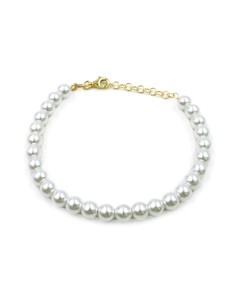 Vergoldetes Sterlingsilber-Armband mit Perlen