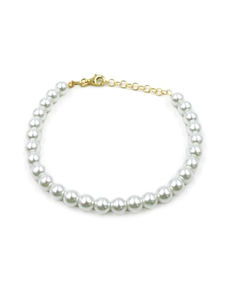 Gold Plated Sterling Silver Bracelet with Pearls 