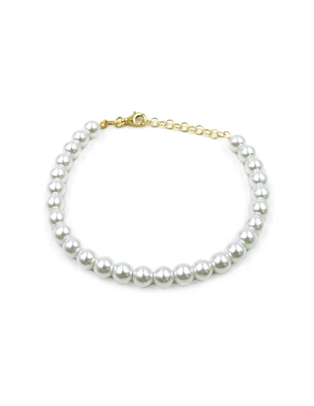 Bracciale Con Perle Di Vetro Nero E Oro – Rae B11, Gioiello Donna Unico