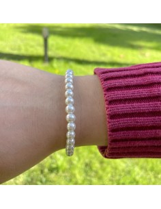 Bracciale Perle e Argento 925 Placcato Oro 2