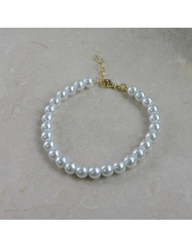 Vergoldetes Sterlingsilber-Armband mit Perlen