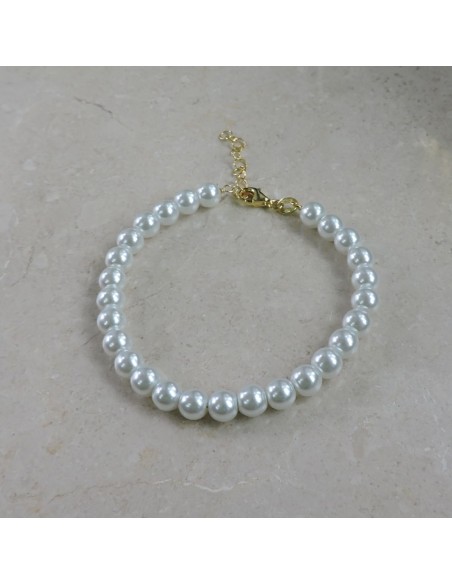 Gold Plated Sterling Silver Bracelet with Pearls 