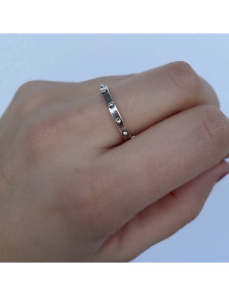 Rosenkranzring aus 925er Sterlingsilber