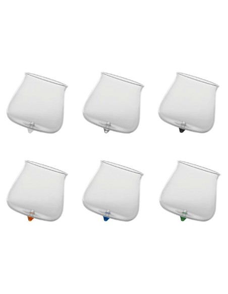 Zafferano Pirolo Set 6 Bicchieri Tumbler In Vetro Borosilicato Colori Assortiti