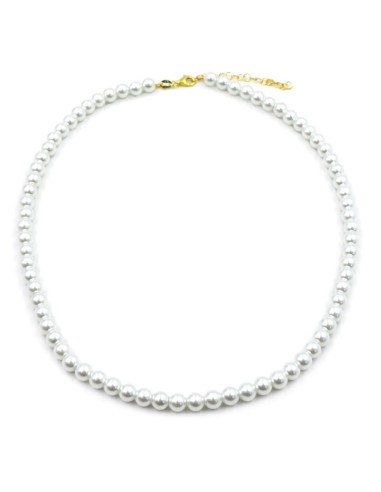 Collana di Perle Montatura in Argento Placcato Oro 