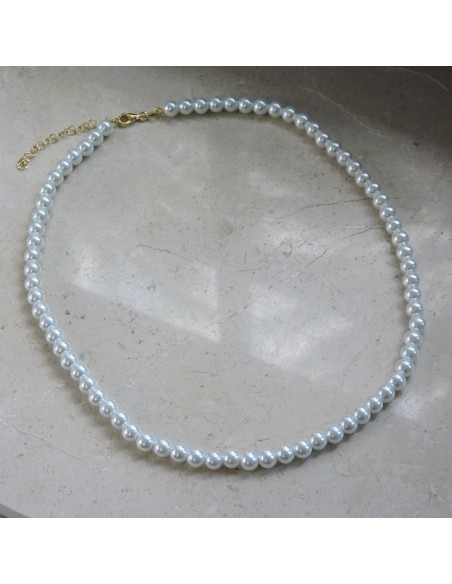 Perlenkette mit Fassung aus vergoldetem 925er Sterlingsilber