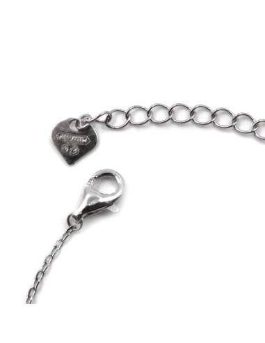 925 Sterling Silver Hashtag Bracelet with white...