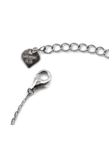 925 Sterling Silver Hashtag Bracelet with white zircons