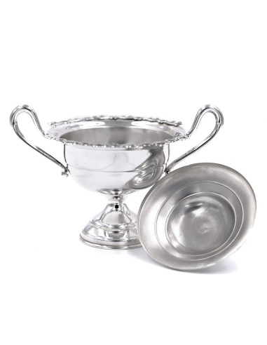 Solid Silver Sugar Bowl with Spoons Holder