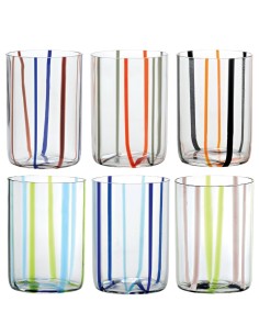Zafferano Tirache Set 6 Bicchieri Tumbler In Vetro 