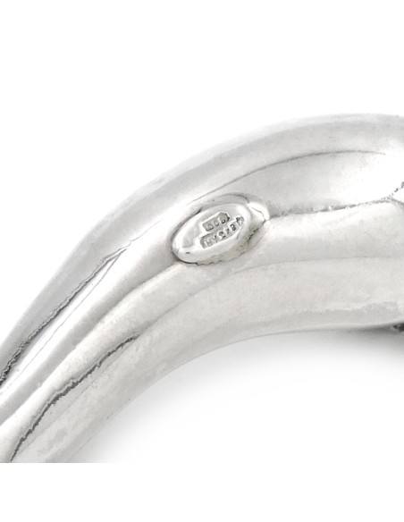 Solid Silver Lucky Horn with Baba Pendant 